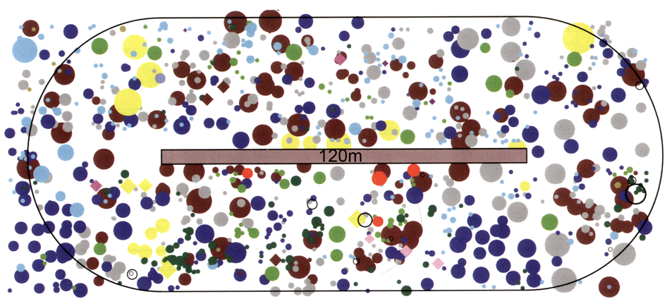 LAK Kranplot und Position des Bäume (SEELE 2007)